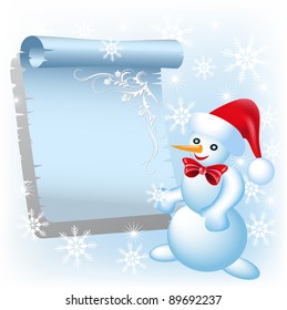 Christmas scroll and Snowman