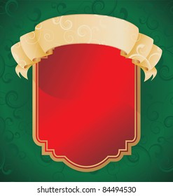 christmas scroll vintage illustration