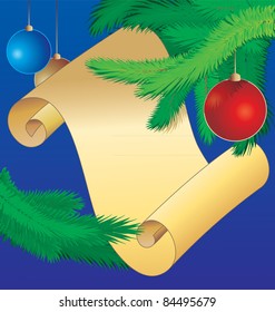 christmas scroll vintage illustration