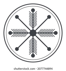 christmas seal with snowflake icon