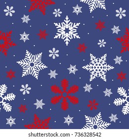 Christmas sea,less pattern with snowflakes