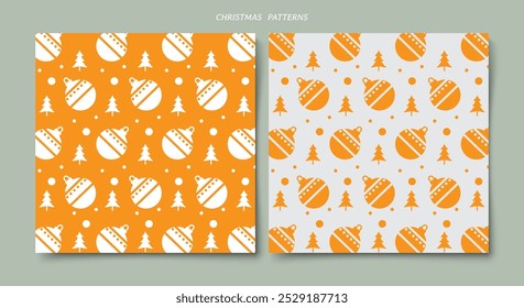 Christmas seamless background with christmas balls and trees for holidays design. vector illustration. suitable for paper wrapping designs