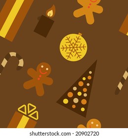 Christmas seamless background. Brown colors.