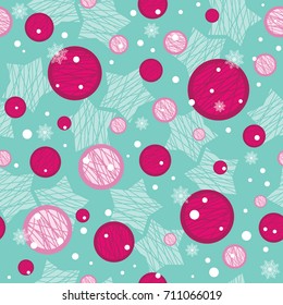 Christmas seamless background with color bubbles