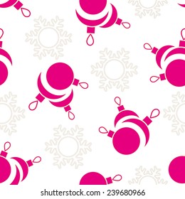 Christmas seamless background, Christmas decorations, vector illustration