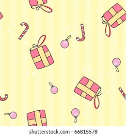 Christmas seamless background of the gifts and sweets