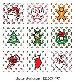 Christmas seamless background. Icon vector.