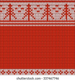 Christmas seamless background with knitted pattern.. Vector illustration.