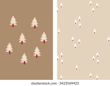 Christmas seamless background. Merry Christmas background. Winter holiday design with trees.