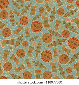 Christmas seamless background in retro style