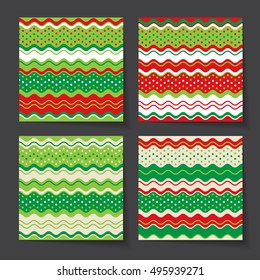 Christmas Seamless Background  Set.
Set of 4 seamless pattern with Christmas and New Year colors.