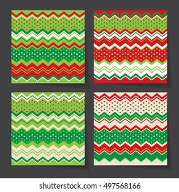 Christmas Seamless Background  Set.
Set of 4 pattern with New Year colors.