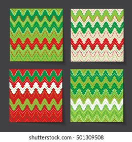 Christmas Seamless Background Set. 
Set of 4 seamless pattern with Xmas trees and decorations.