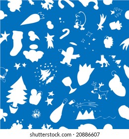 Christmas seamless background silhouette