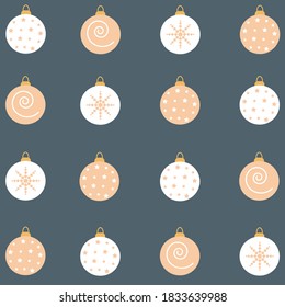 Christmas seamless background with themed Christmas ball