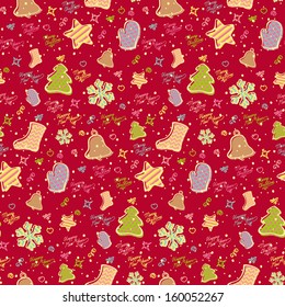 Christmas seamless background. Vector illustration.