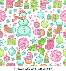 Christmas seamless background, vector illustration