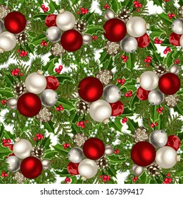 Christmas seamless background. Vector illustration.