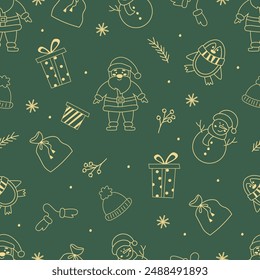 Navidades de fondo sin fisuras. Ilustración vectorial