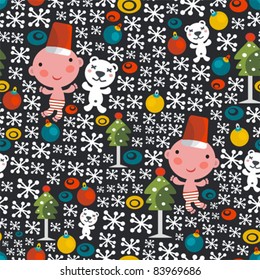 Christmas seamless background. Vector texture.