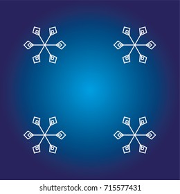 Christmas seamless background with white random scatter falling snowflakes on a navy blue background.