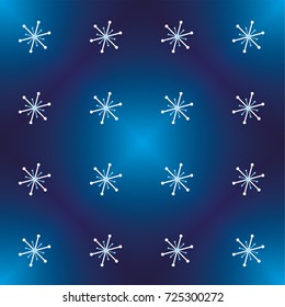 Christmas seamless background with white random scatter falling snowflakes on a navy blue background.