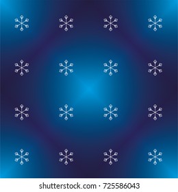 Christmas seamless background with white random scatter falling snowflakes on a navy blue background.