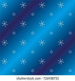 Christmas seamless background with white random scatter falling snowflakes on a navy blue background.