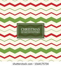 Christmas seamless colorful zigzag pattern. Bright striped retro background. Endless creative linear texture. Can be used as wrapping paper, covers, wallpap