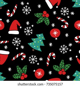 Christmas seamless doodle pattern