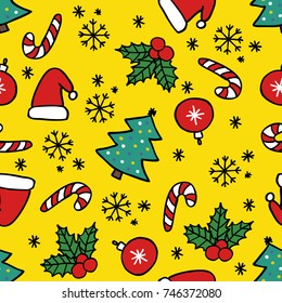 Christmas seamless doodle pattern