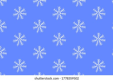 Patrón de doodle de Navidad sin fisuras con copos de nieve.