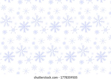 Weihnachten nahtloses Doodle-Muster mit Schneeflocken.