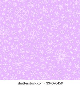 Christmas seamless doodle pattern with snowflakes, vector background