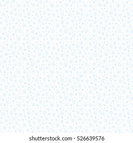 Christmas seamless doodle pattern with snowflakes, vector background