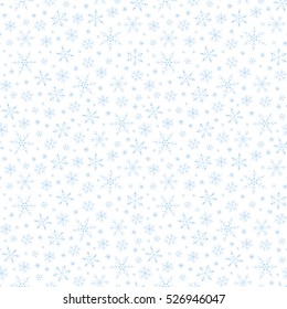 Christmas seamless doodle pattern with snowflakes, vector background