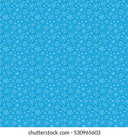Christmas seamless doodle pattern with snowflakes, vector background
