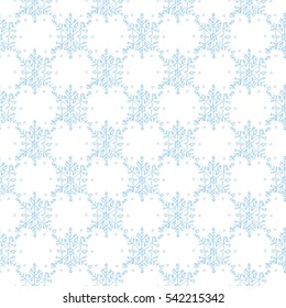 Christmas seamless doodle pattern with snowflakes. Vector illustration