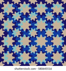 Christmas seamless doodle pattern with snowflakes, vector background