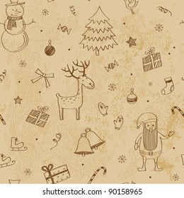 Christmas seamless doodles
