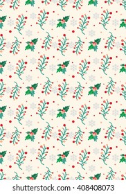 Christmas seamless flower pattern