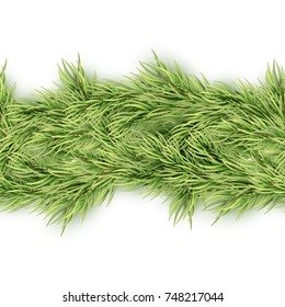 Christmas seamless garland of fir branches. And also includes EPS 10 vector