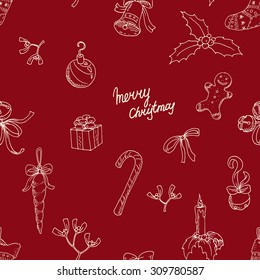 Christmas seamless hand drawn vector pattern