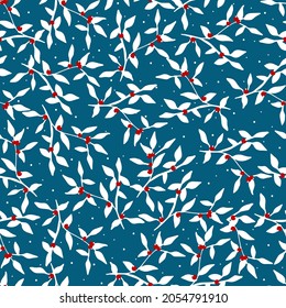 Christmas seamless holiday cute floral elements.