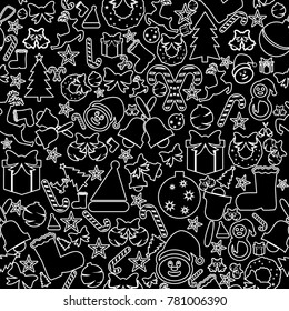 Christmas seamless icons. Decoration vector