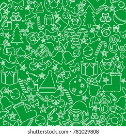 Christmas seamless icons. Decoration vector