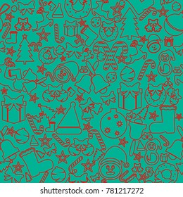 Christmas seamless icons. Decoration vector
