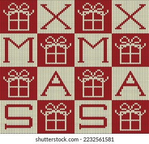 Christmas seamless knit pattern with holiday