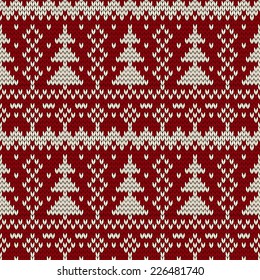 Christmas seamless knitted background. EPS 10 vector illustration.