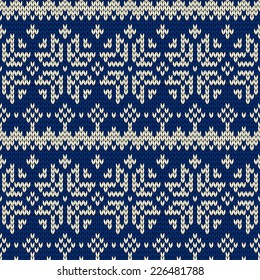Christmas seamless knitted background. EPS 10 vector illustration.